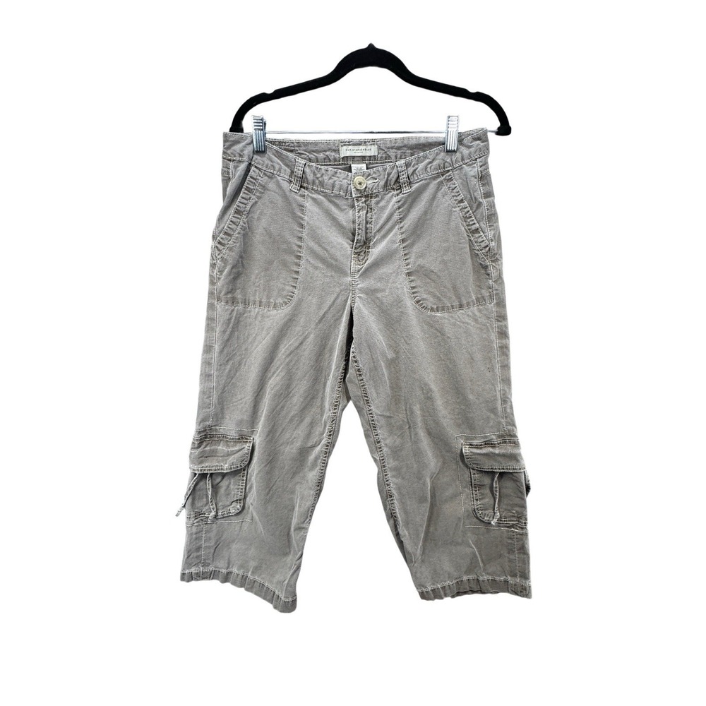 Christopher Blue Stretch Cargo Capris Womens Sz 8 Cropped Utility Pants